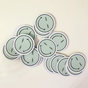 New Vibes Smiley Face UV Vinyl Sticker 2.5"